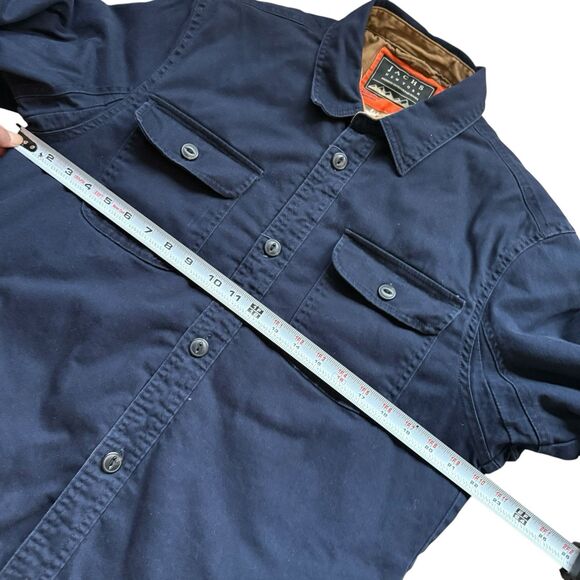 Jachs New York Mens L Sherpa Lined Shacket Canvas Shirt Jacket Navy Elbow Patch - Picture 3 of 10